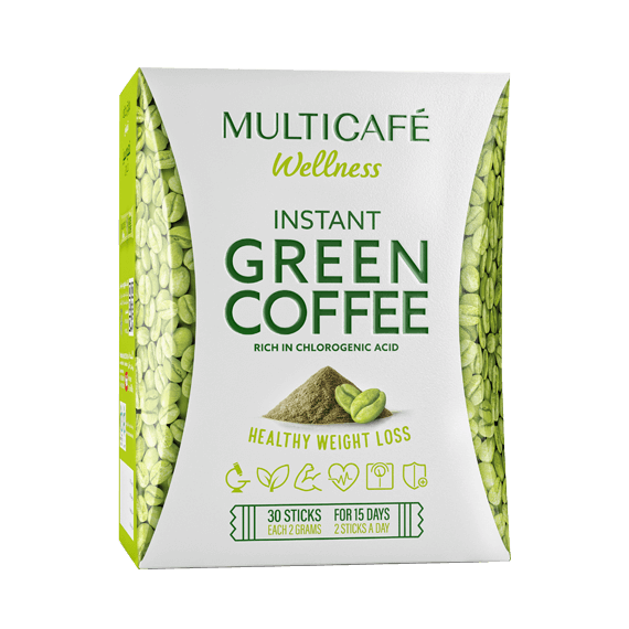 قهوه فوری سبز تندرستی تک نفره ی 2 گرمی- جعبه 30 عددی